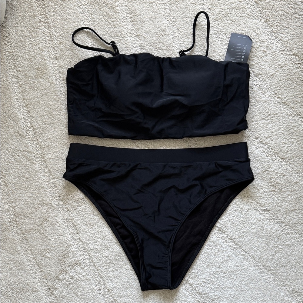 NEW- Yacun Two Piece Black Bikini Swimsuit